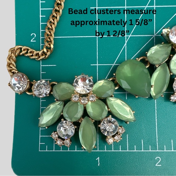 J Crew Factory Gold Tone and Green Statement Bib Necklace - Picture 16 of 16